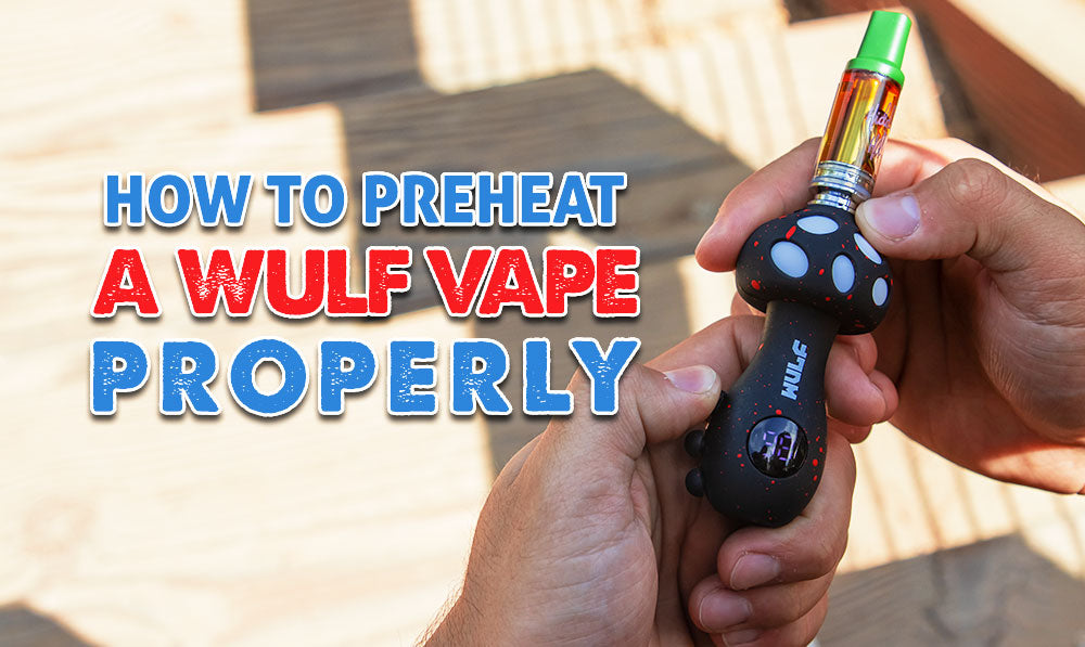 man holding the Wulf Tryp at park near stairs with text