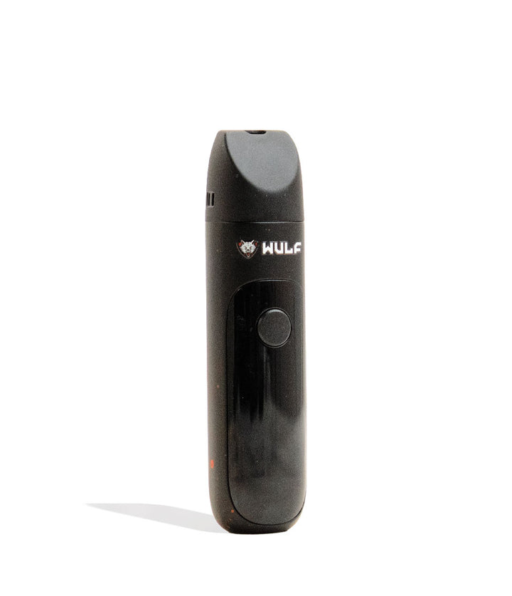 Black-Red Spatter Wulf Mods Budr Portable Concentrate Vaporizer Angle  View on White Background