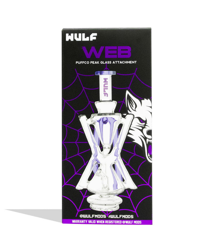 Purple Wulf Mods Web Puffco Peak Top packaging on white background